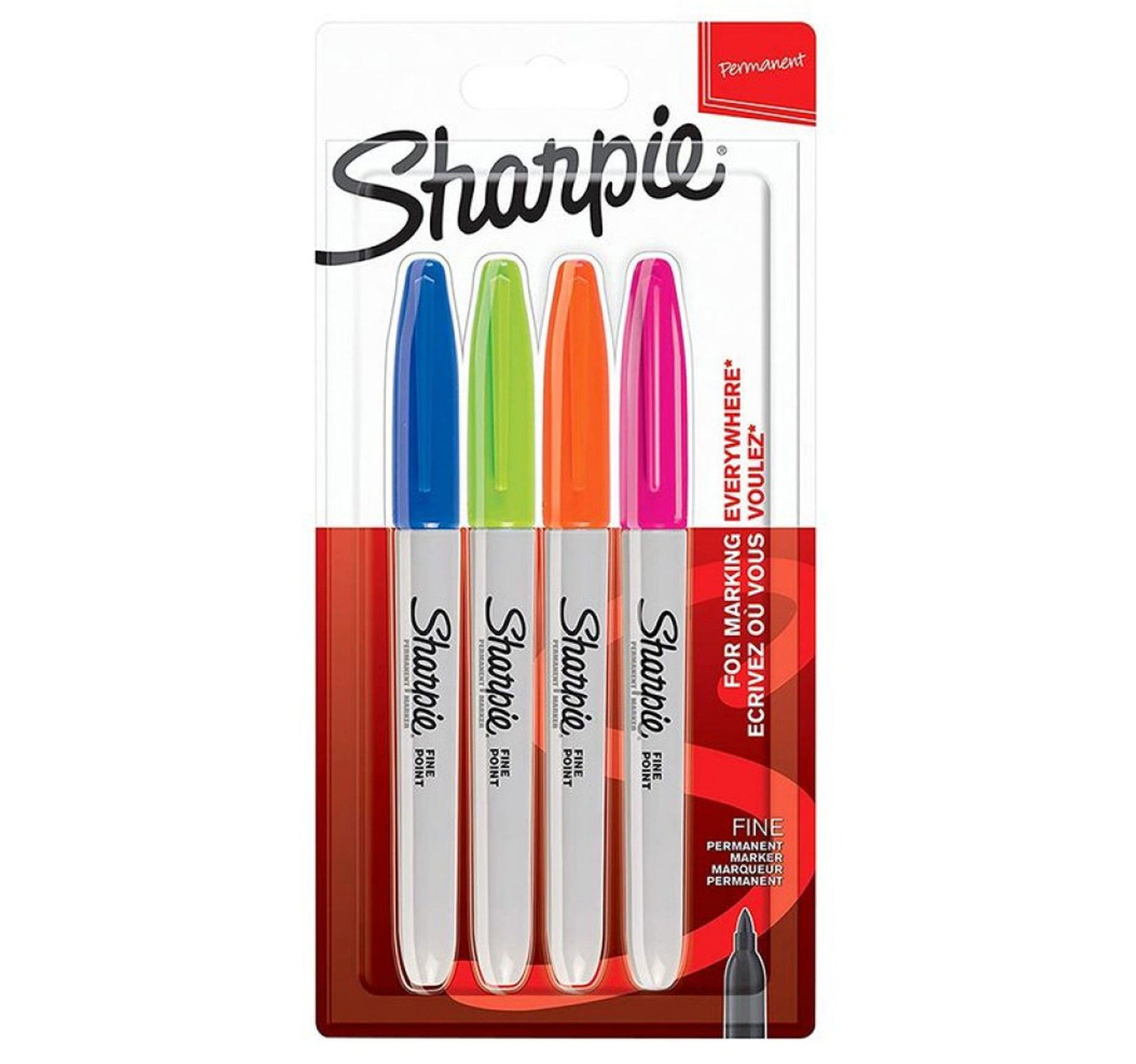Sharpie Fine Fun Permanent Marker 4 Colour Assorted