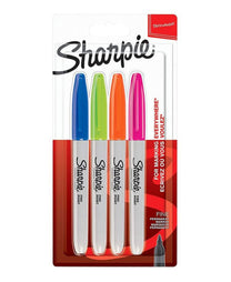 قلم تحديد دائم شاربي فاين فن، 4 ألوان متنوعة