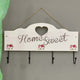 Maple Leaf Multifunction Home Sweet Sign Wooden Wall Hook Hanger With 4 Key Hanging Hooks, 40 x 22.5 x 5cm, 20YX105