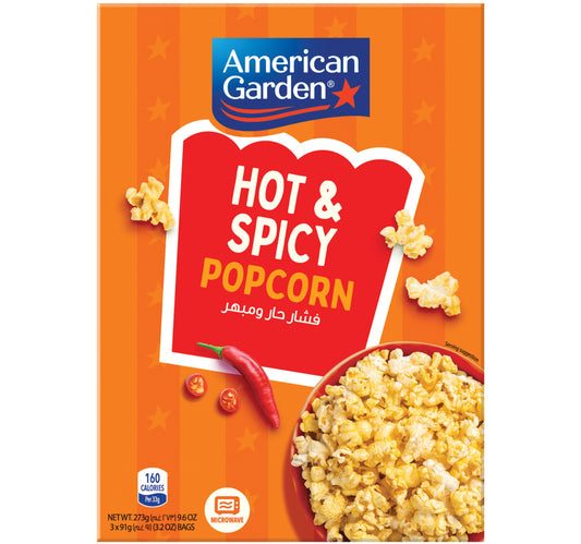 American Garden Gluten Free Microwave Hot & Spicy Popcorn 273 g