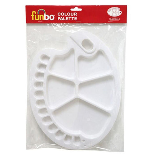 Funbo Coloring Plastic Oval Pallet, 25 inch, PLT-O3425