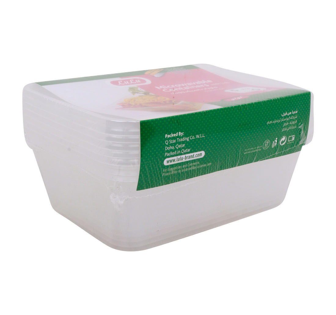 LuLu Microwavable Containers with Lids 750 ml 5 pcs