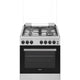 Candy Gas Cooking Range, 60 cm, 4 Gas Burner, Gas Oven, Gas grill, Full Safety, 2 Cast iron grids, Made in Turkey, Inox, CGG64XLPG