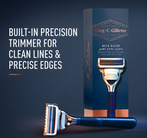 King C. Gillette Men's Neck Shaving Razor Blades with Skinguard Best and Sharpest Stainless Steel Platinum Coated 3 pcs