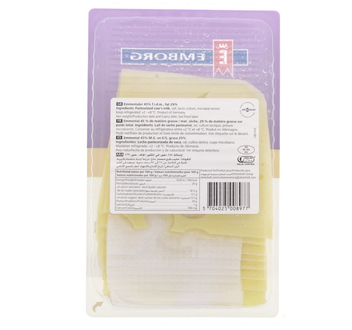 Emborg Emmentaler Cheese Slices 150 g