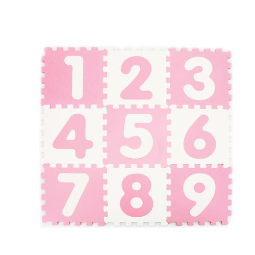 Sunta Puzzle Mat, Pack of 9, White/Pink, 1001/9B3(AB)WH/PK