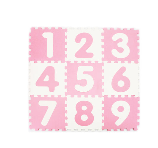 Sunta Puzzle Mat, Pack of 9, White/Pink, 1001/9B3(AB)WH/PK