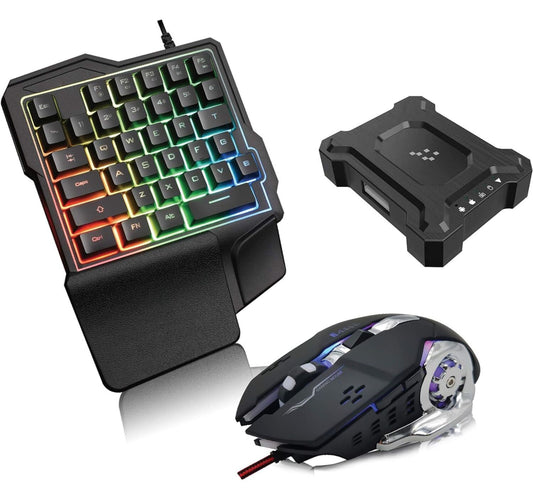 Trands One-Handed Keyboard, Mouse with Converter TR-GMK364