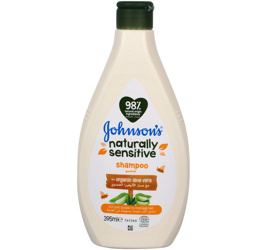 شامبو جونسون للأطفال بخلاصة الصبار العضوي الطبيعي للبشرة الحساسة، 395 مل
