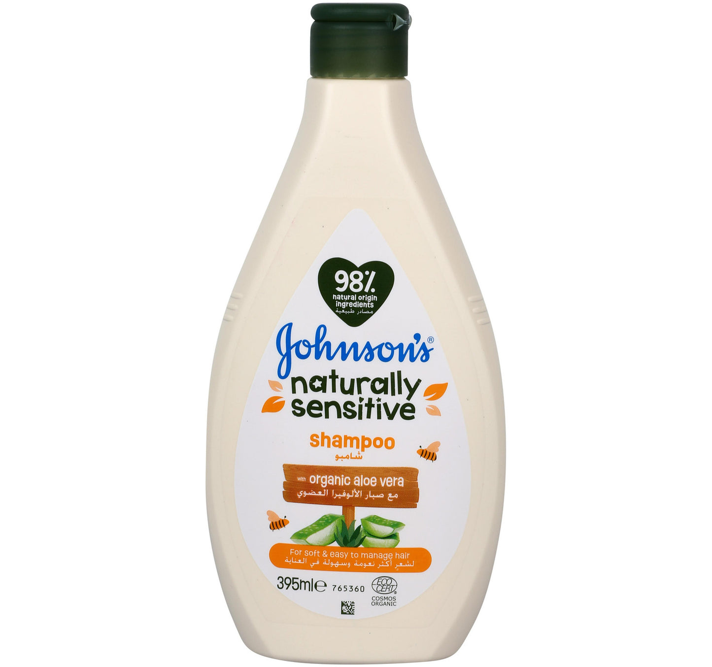 شامبو جونسون للأطفال بخلاصة الصبار العضوي الطبيعي للبشرة الحساسة، 395 مل