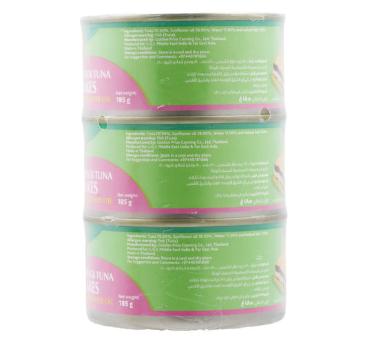Al Balad Skipjack Tuna Flakes In Sunflower Oil 3 x 185 g