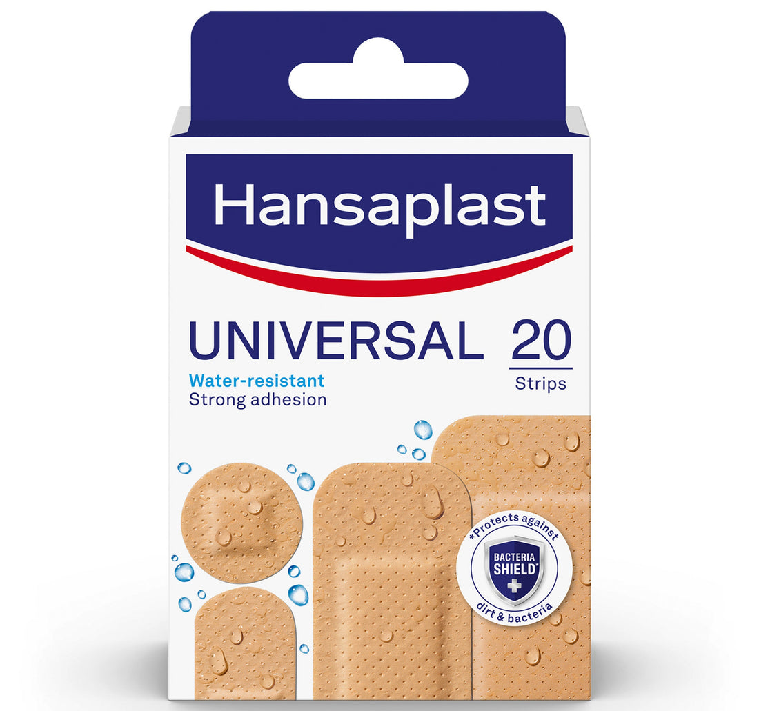 ضمادات الجروح العالمية هانسابلاست المقاومة للماء ذات الالتصاق القوي، 20 قطعة