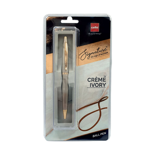 Cello Signature Creme Ivory Ball Pen Blue
