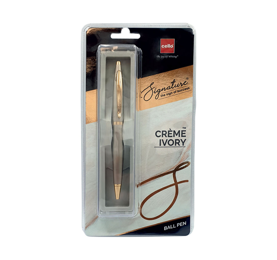 Cello Signature Creme Ivory Ball Pen Blue