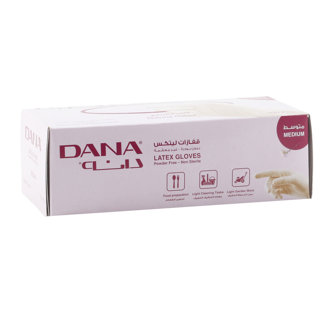 Dana Disposable Gloves Latex Medium 100 pcs