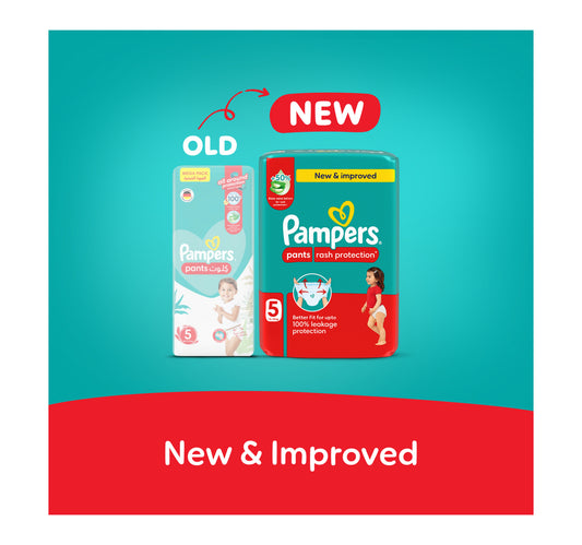 Pampers Rash Protection Pants Diapers, Size 5, 12-18kg, Mega Pack, 48 pcs