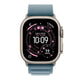 Apple Watch Ultra 3 GPS + Cellular Smartwatch, 49 mm Natural Titanium Case with Light Blue Alpine Loop (M), MEWM4AF/A