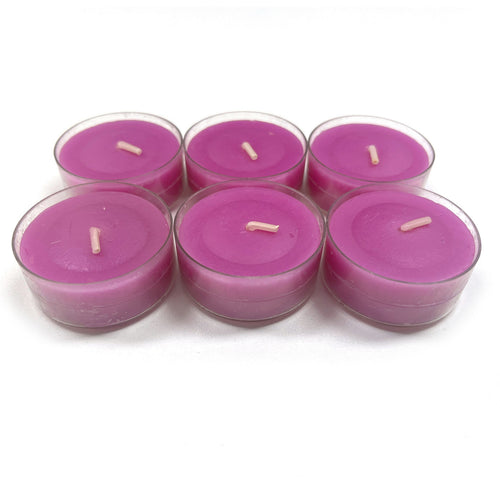 Maple Leaf Scented Tealight Candle Set 6pcs Purple Mixed Berries