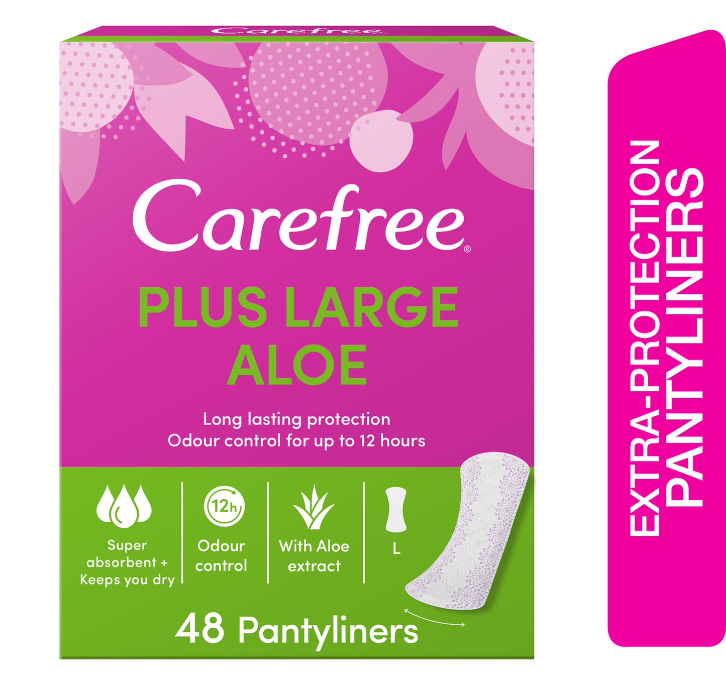 بطانات كيرفري اليومية بلس كبيرة برائحة الصبار 48 قطعة