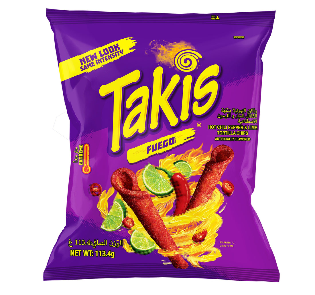 Takis Fuego Hot Chili Pepper & Lime Tortilla Chips 113.4 g