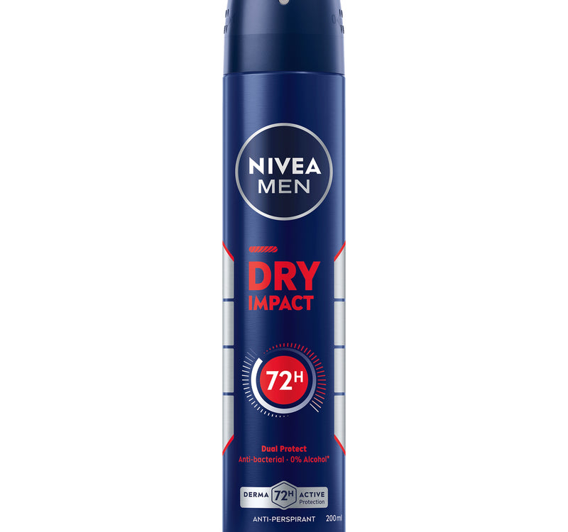 Nivea Men Dry Impact Anti-Perspirant Deodorant for Men with 72H Protection Spray 200 ml