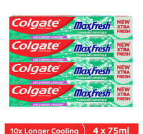 معجون أسنان كولجيت ماكس فريش كلين مينت عبوة اقتصادية، 4 قطع × 75 مل