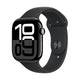 Apple Watch Series 10 46 mm GPS Smartwatch, Jet Black Aluminium Case with Black Sport Band (S/M),MWWP3QA/A