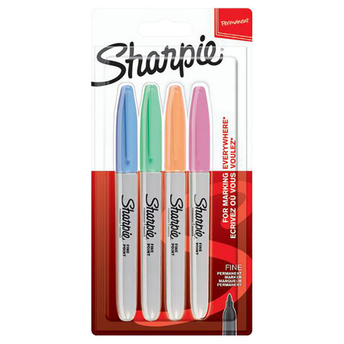 Sharpie Fine Permanent Marker 4 Colour Assorted