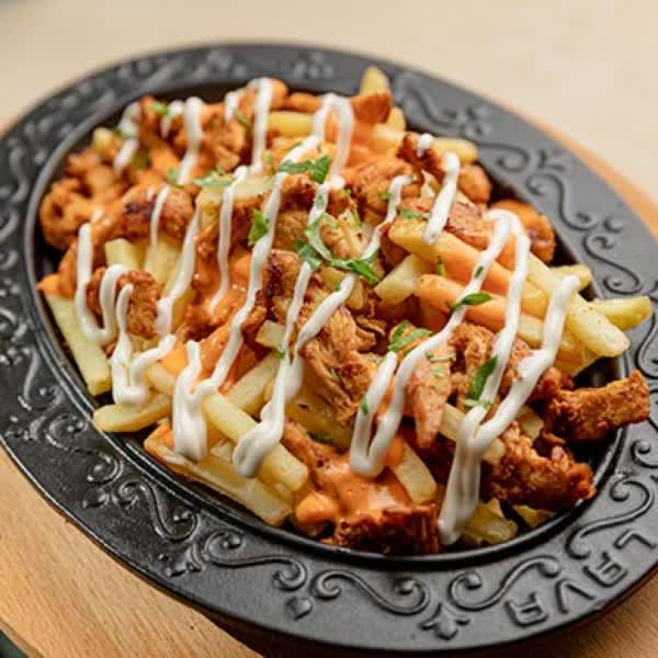 Shredded Chicken Shawarma Fries Lemon