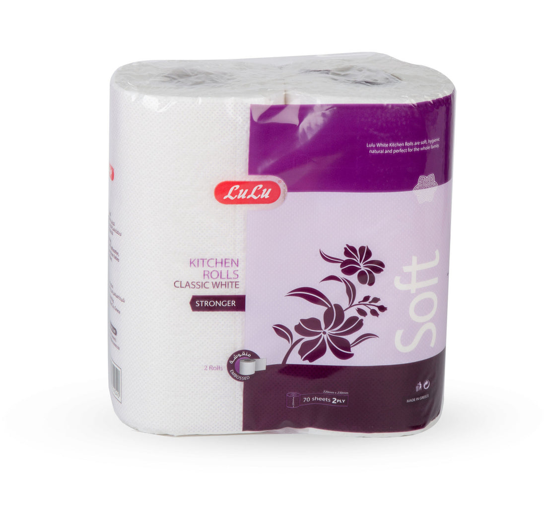 LuLu Kitchen Roll Classic White 2ply 2 x 70 Sheets