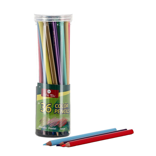 Win Plus Metallic Pastal Neon Pencil C968 36s