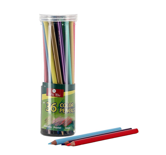 Win Plus Metallic Pastal Neon Pencil C968 36s