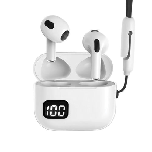Trands LED Display Wireless Earbuds TWS-T4 White