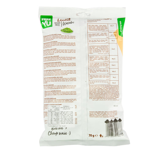Freeyu Lentil Wasabi Multigrain Snacks 70 g