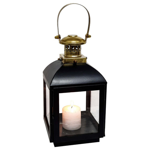 Maple Leaf Decorative Metal Fanoos Candle Holder Lantern L14xW14xH28cm