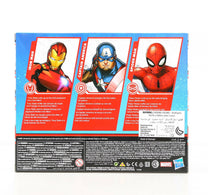 Marvel Action Figure Toy 3-Pack, 6-inch Figures, Iron Man, Spider-Man, Captain America, F13945L