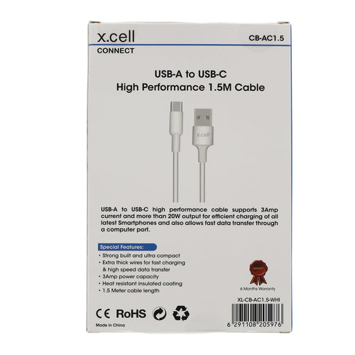X.Cell Type C-USB Cable CB-AC1.5 White