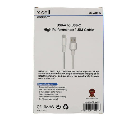 X.Cell Type C-USB Cable CB-AC1.5 White