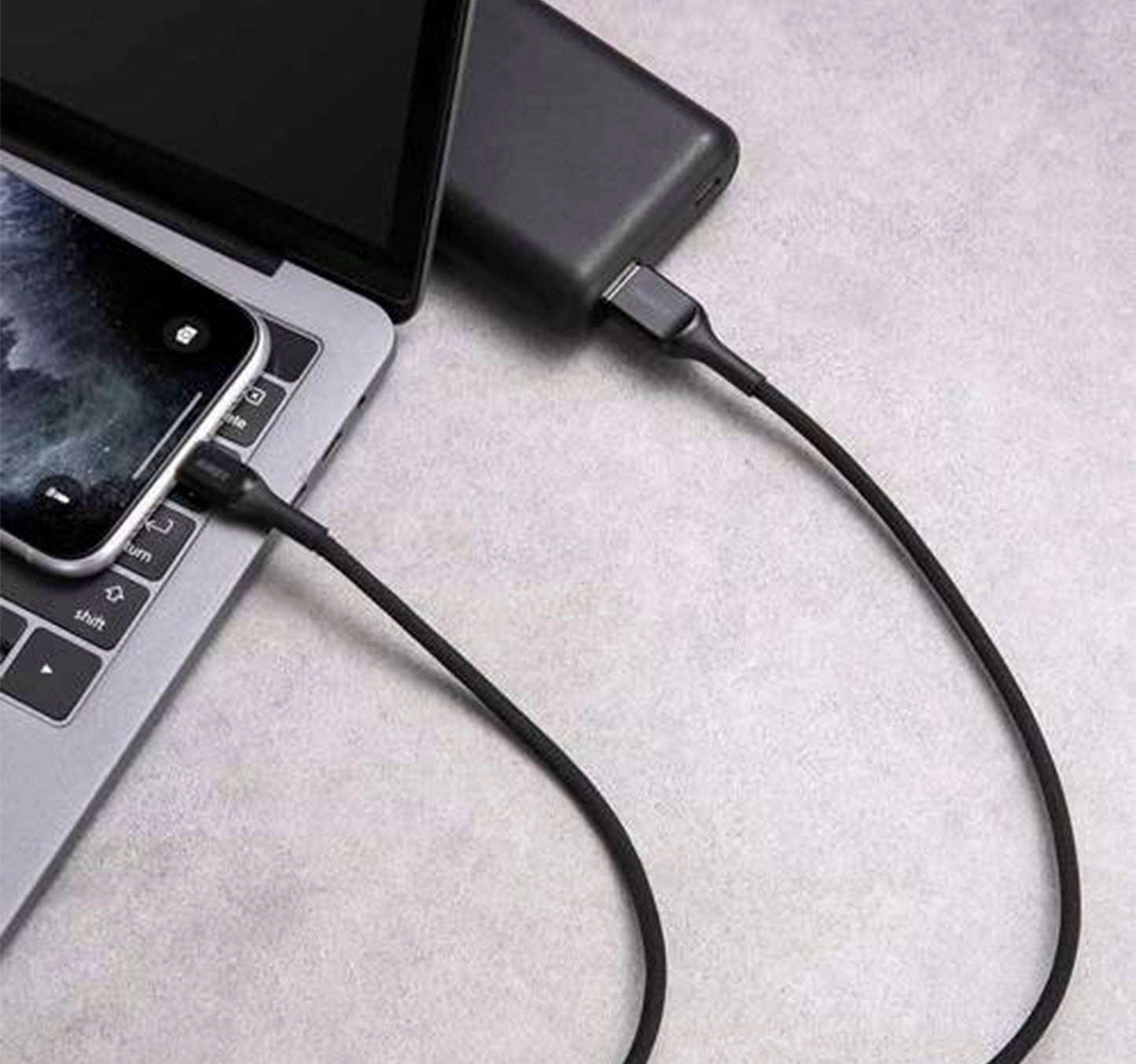 Aukey CB-AKL2 MFI USB A To Lightning Kevlar Cable - 2 Meter(AKY-CB-AKL2-LGT-2M-BLK)