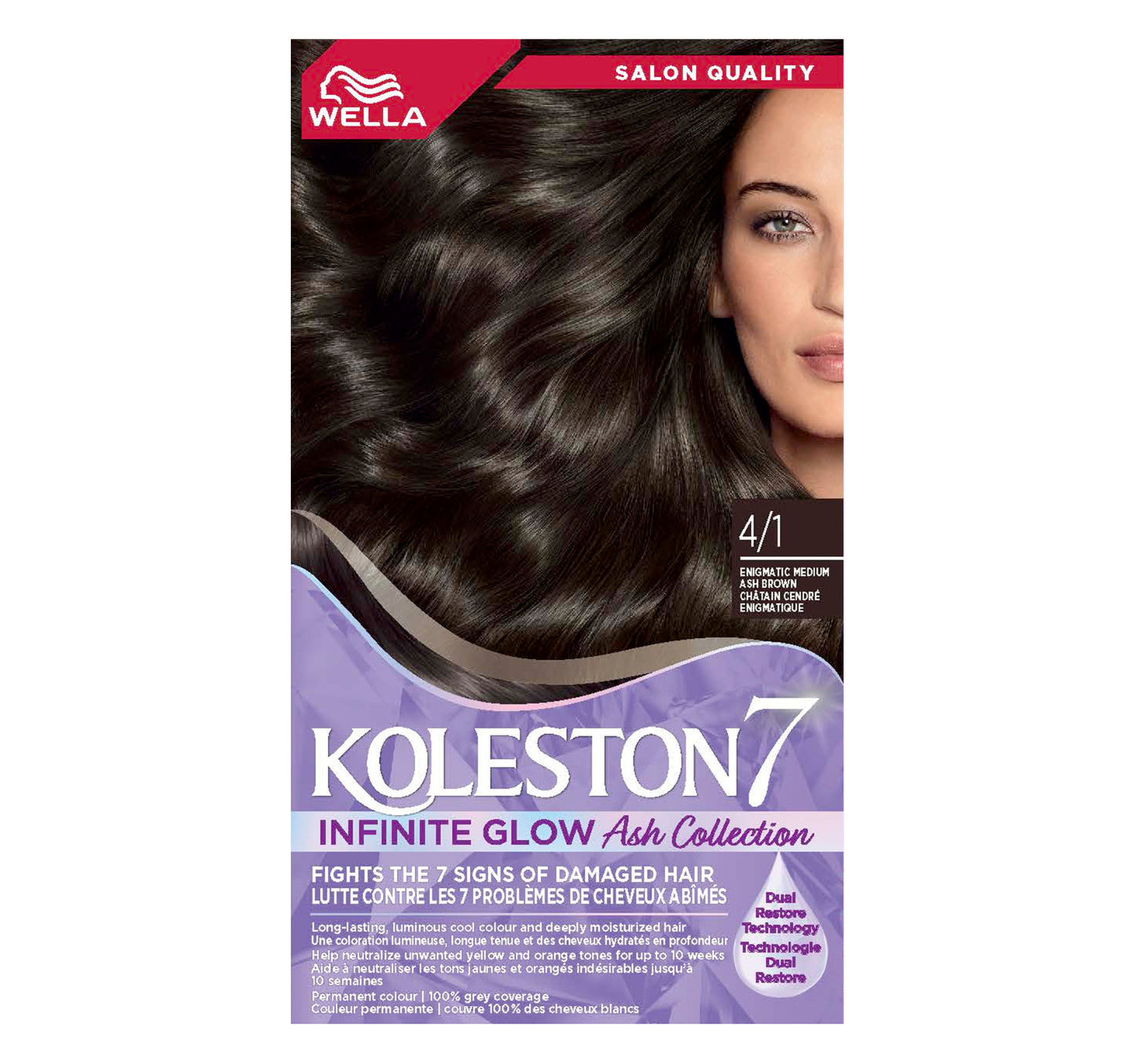 Koleston Infinite Glow Enigmatic 4/1 Medium Ash Brown Hair Cream Color 1 pkt