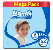 Sanita Bambi Baby Diaper Mega Pack Size 6 XX-Large 16+ kg 52 pcs