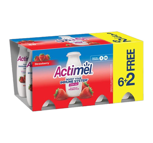 Actimel Immunity Support Strawberry Flavored Yogurt Drink Value Pack 8 x 93 ml