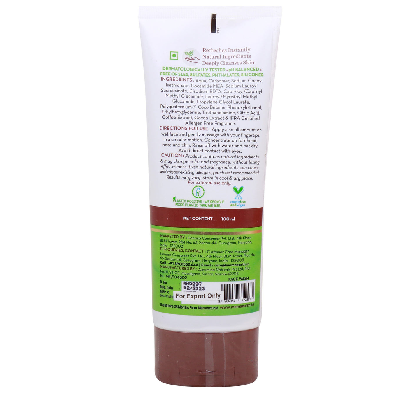 Mamaearth Coco Face Wash with Coffee and Cocoa 100 ml