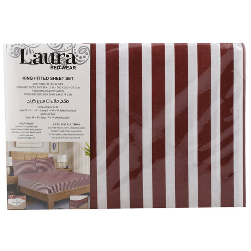 Laura Fitted Sheet 200 x 200cm Assorted Colors