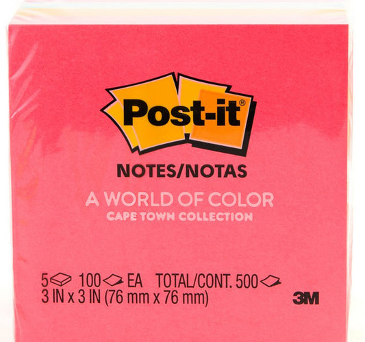 3M Post-it Neon Colors 3inchx5inch 5 x 100 Sheet