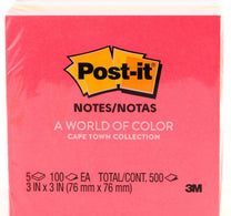 3M Post-it Neon Colors 3inchx5inch 5 x 100 Sheet