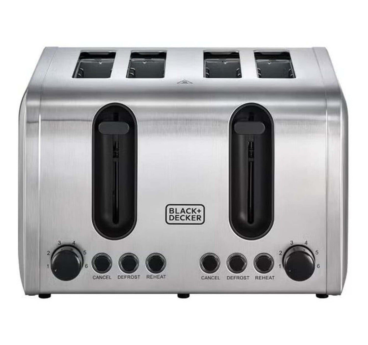 Black+Decker 4 Slice Toaster, 2100 W, Stainless Steel, ET444-B5