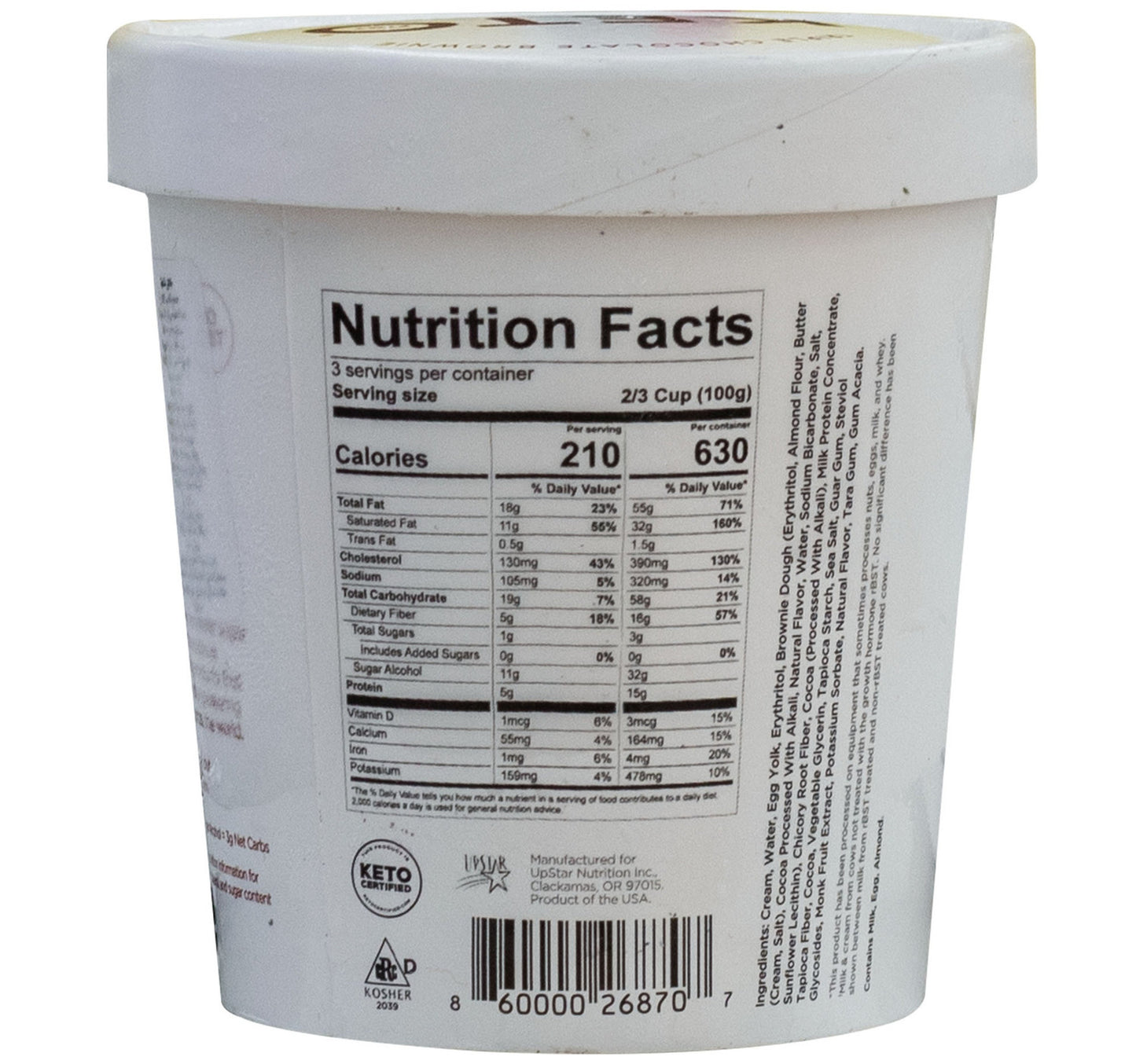 Keto Pint No Added Sugar Triple Chocolate Brownie Ice Cream 473 ml