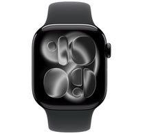 Apple Watch Series 11 GPS + Cellular Smartwatch, 42 mm Jet Black Aluminium Case with Black Sport Band (M/L), MF854AF/A