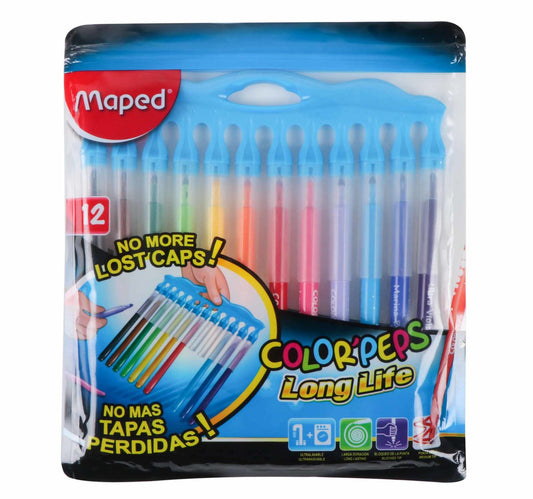 Maped Color'peps Long Life Ultra Washable Felt Tip Pens 12pcs SP84504500